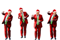 Funny Trump Dance Santa Claus Christmas Xmas Pajamas Holiday Tie-Dye T-Shirt