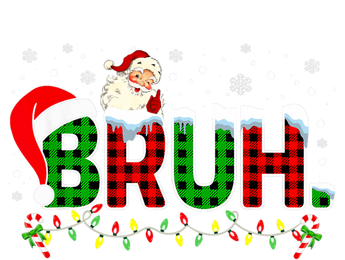 Bruh Funny Christmas Red Green Plaid Teens Xmas Pajamas Coaster