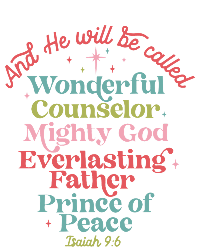 And He Will Be Called Isaiah 96 Bible Verses Jesus Xmas Women's Racerback Cropped Tank