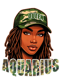 Aquarius Queen Black Woman Camo Hat Locs Birthday Tote Bag