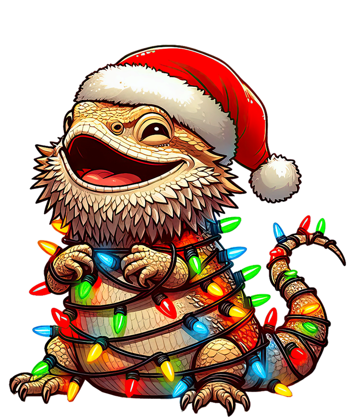 Bearded Dragon Christmas Lights Santa Hat Tall Sweatshirt