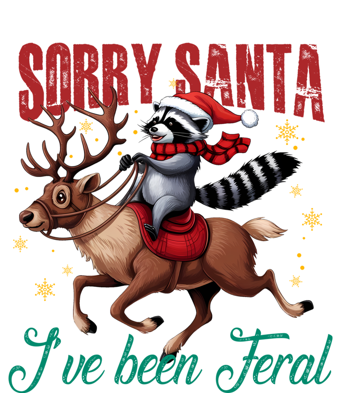 Sorry Santa IVe Been Feral Christmas Holiday Raccooon Riding Reindeer Kids Long Sleeve Shirt