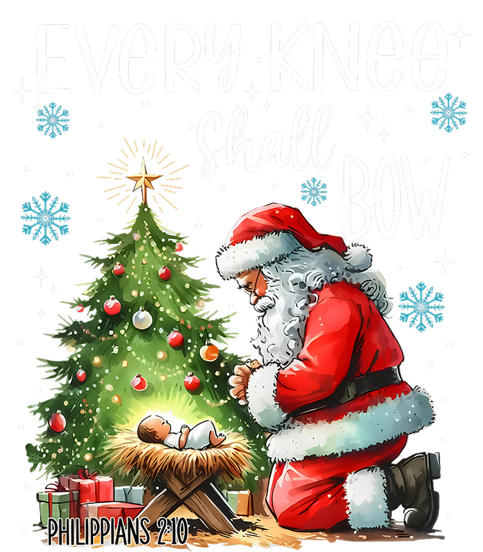 Every Knee Shall Bow Santa Christmas Nativity Scene Xmas Zip Tote Bag