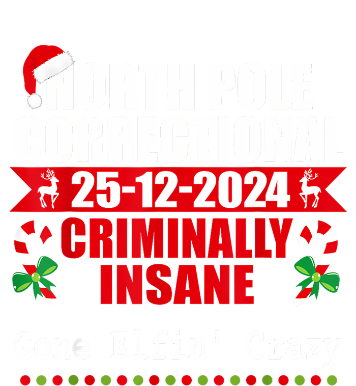 North Pole Correctional Christmas Criminally Insane Gone Elf Women's Tri-Blend 3/4-Sleeve Raglan Shirt