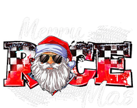 Merry Christmas Race Car Xmas Racing Santa Claus Pajamas Sustainable Knit Beanie