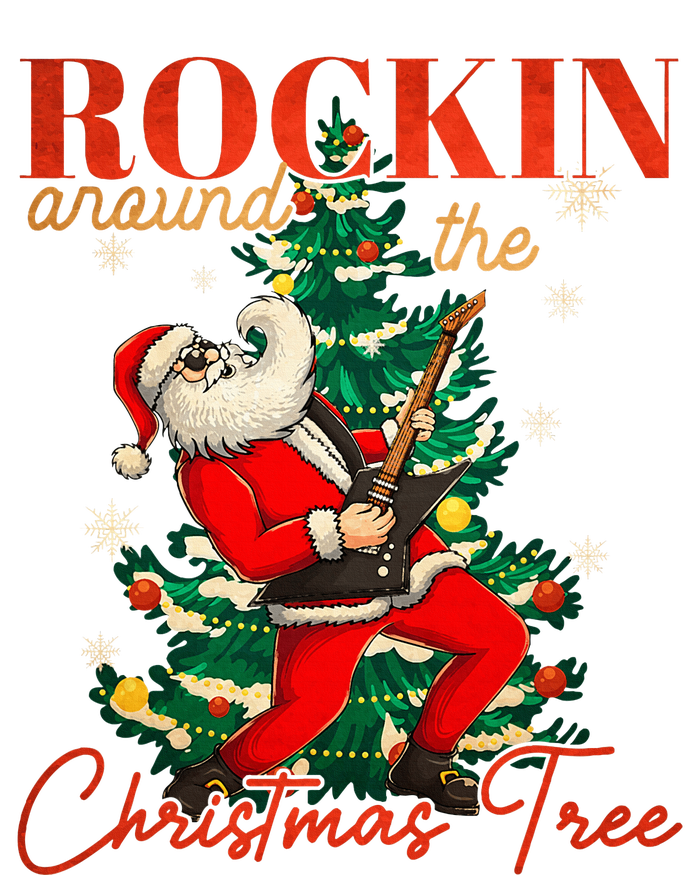 Rocking Around The Christmas Tree Santa Rock And Roll Guitar Tote Bag