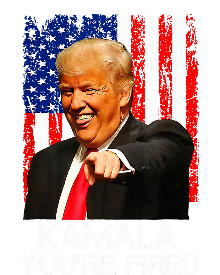 Kamala YouRe Fired Funny President Trump Laughing At Kamala Cropped Pullover Crew