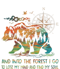 And Into The Forest I Go To Lose My Mind Camping Bear Retro Dry Zone Grid Polo