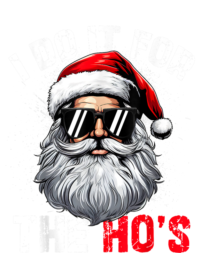 I Do It For The Hos Funny Inappropriate Christmas Santa Face Women's Knotted Racerback Tank