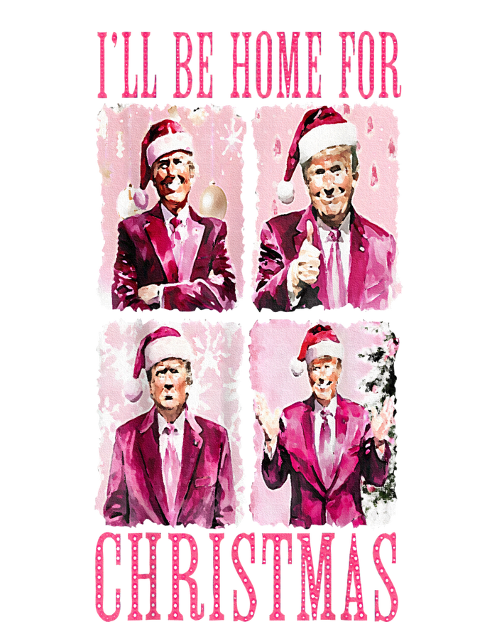 ILl Be Home For Christmas Santa Funny Xmas Trump Pajamas Long Sleeve Pajama Set