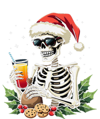 Funny Christmas Skeleton With Santa Hat Cookies & Drink T-Shirt