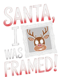 Santa I Was Framed Funny Cute Reindeer Holiday Humor T-Shirt