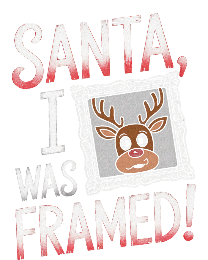 Santa I Was Framed Funny Cute Reindeer Holiday Humor T-Shirt