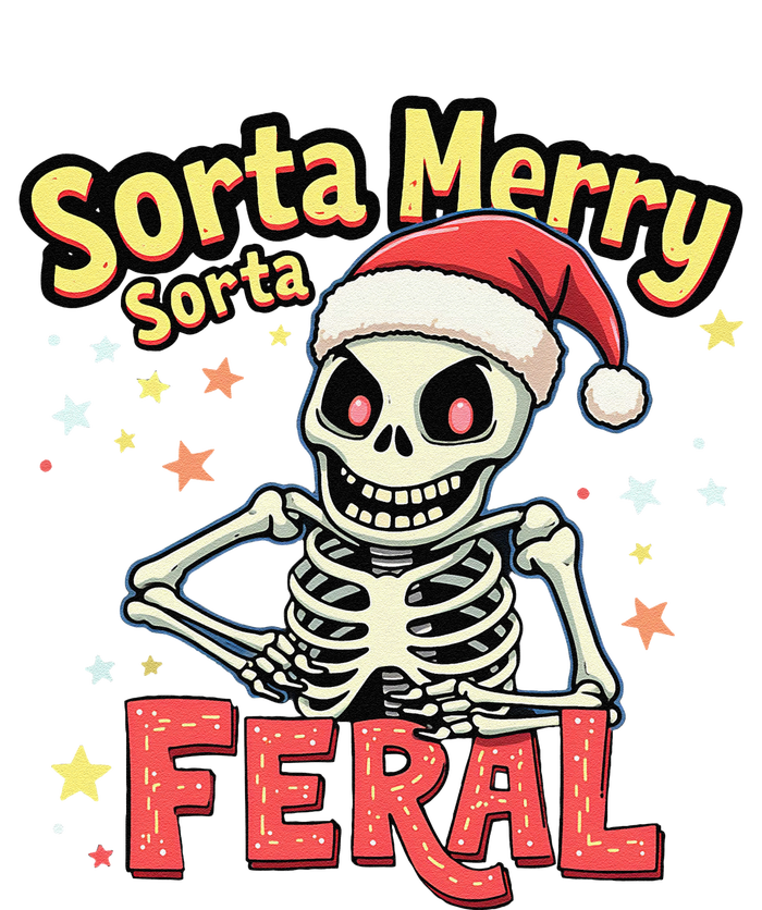 03 Sorta Merry Sorta Scary Funny Christmas Skeleton T-Shirt