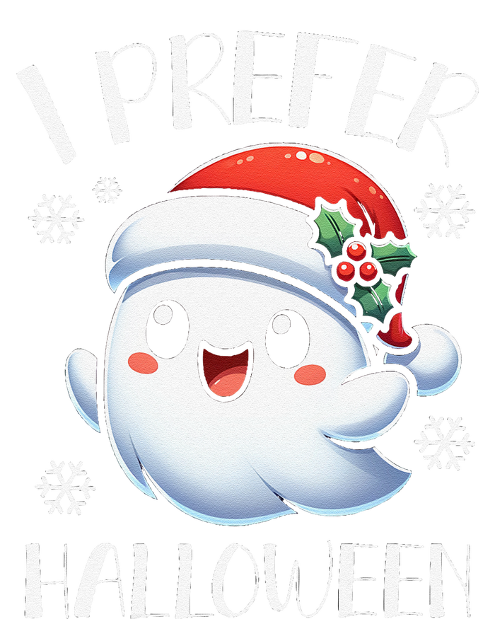 I Prefer Halloween Christmas Cute Ghost Santa Hat Long Sleeve Shirt