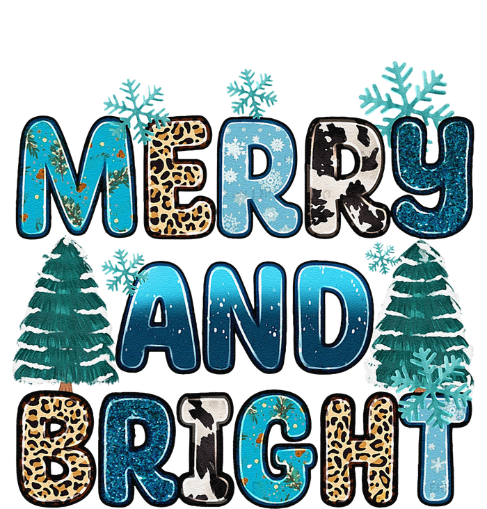 Merry And Bright Winter Xmas Tree Lights Western Christmas T-Shirt