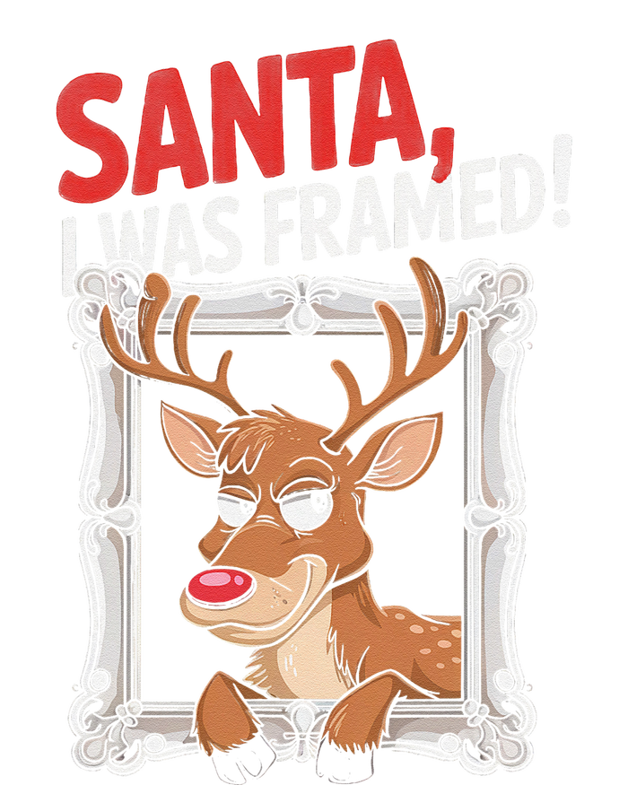 Santa I Was Framed Funny Reindeer Holiday Joke Lovers Xmas T-Shirt