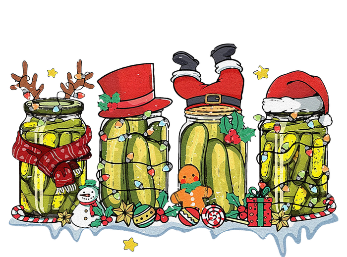 Canned Pickles Christmas Light Retro Homemade Pickle Jar Cooling Performance Long Sleeve Crew