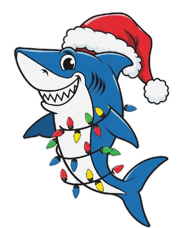 Santa Shark Christmas Lights Sharkmas Tree Xmas 2024 T-Shirt