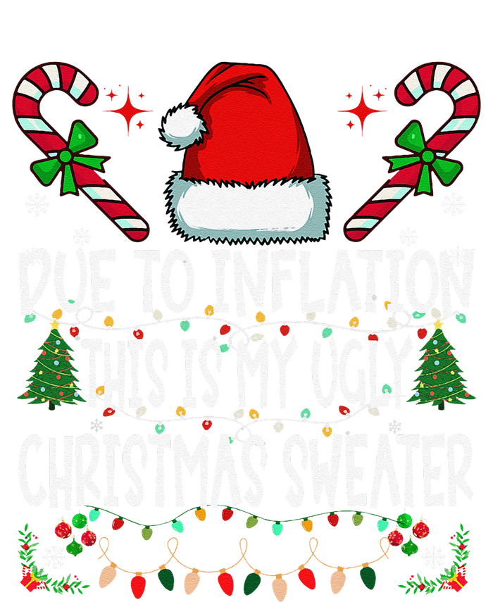 Due To Inflation Ugly Christmas Sweaters Funny Cooling Performance Long Sleeve Crew