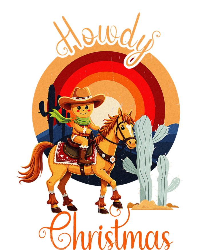 Howdy Christmas Gingerbread Cowboy Riding Horse T-Shirt