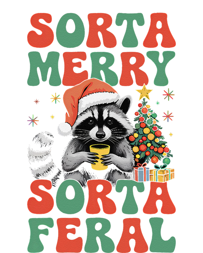 Sorta Merry Sorta Feral Cute Raccoon Christmas Holiday Tall Long Sleeve T-Shirt