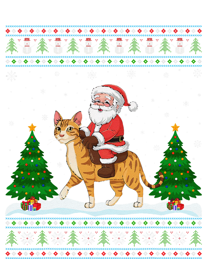 Ugly Xmas Lighting Tree Santa Riding Savannah Cat Christmas T-Shirt