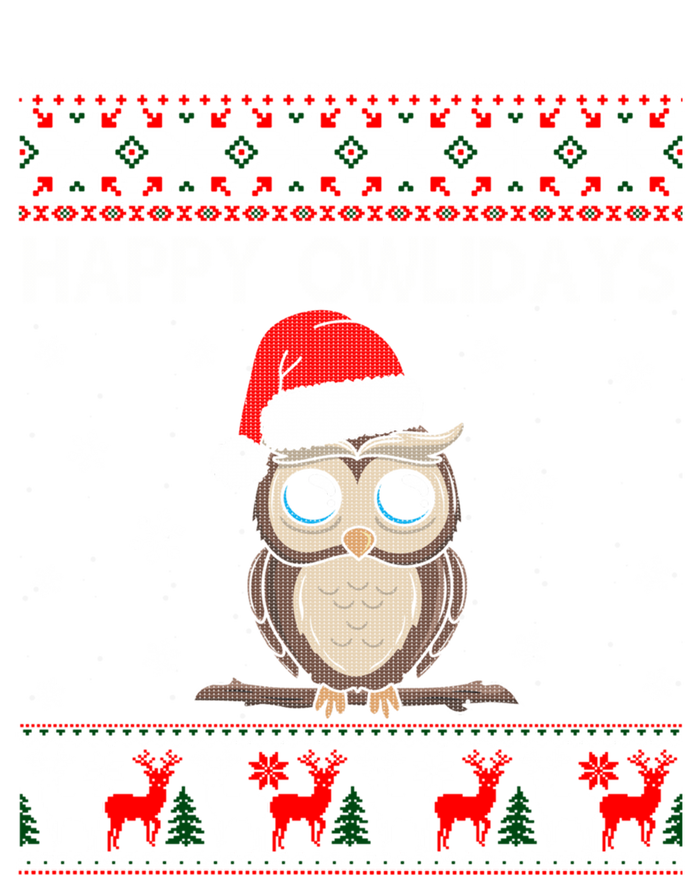 Happy Owlidays Funny Owl Ugly Christmas Gift T-Shirt