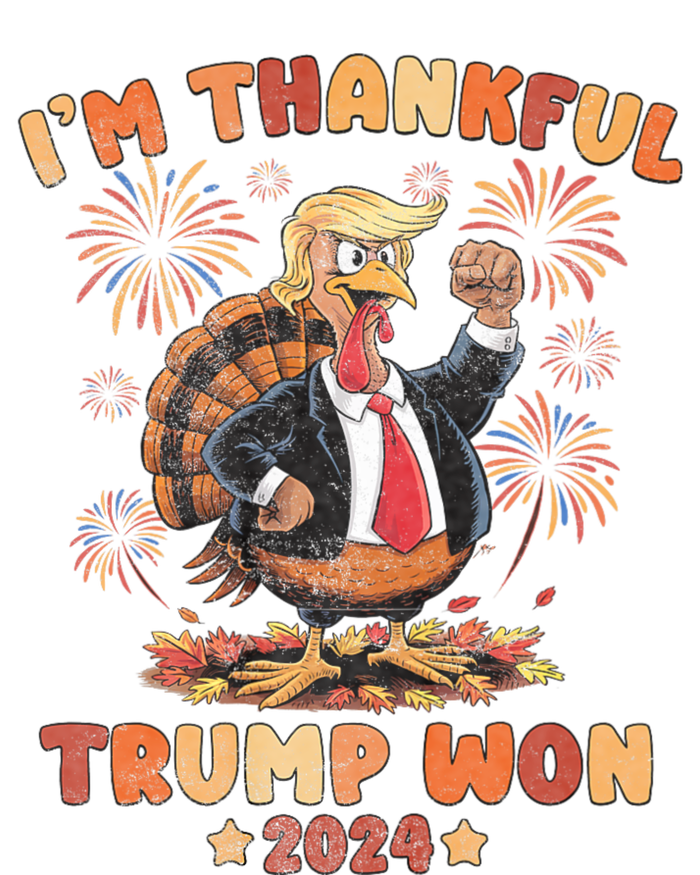 IM Thankful Trump Won Thanksgiving Turkey Fall Yupoong Adult 5-Panel Trucker Hat