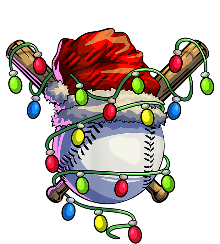 Christmas Baseball Xmas Christmas Lights Baseball Player Women's Flannel Pajama Set