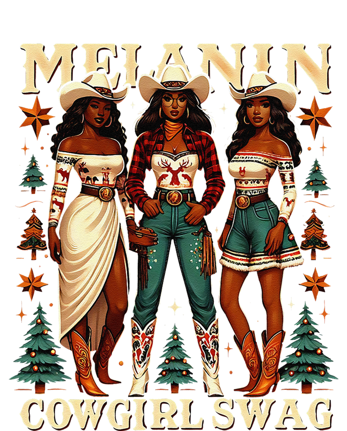 Christmas Melanin Cowgirl Swag Thanksgiving Western Cowgirl T-Shirt