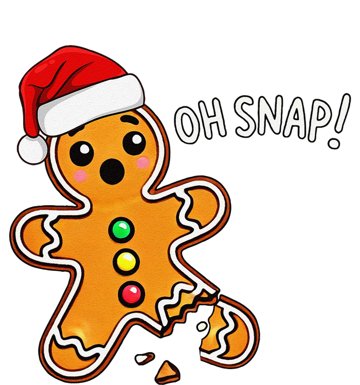 Funny Oh Snap Christmas Gingerbread With Santa Hat T-Shirt