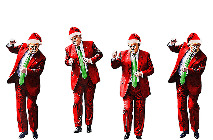 Funny Trump Dance Santa Hat Christmas Xmas Pajamas Holiday Tall Long Sleeve T-Shirt