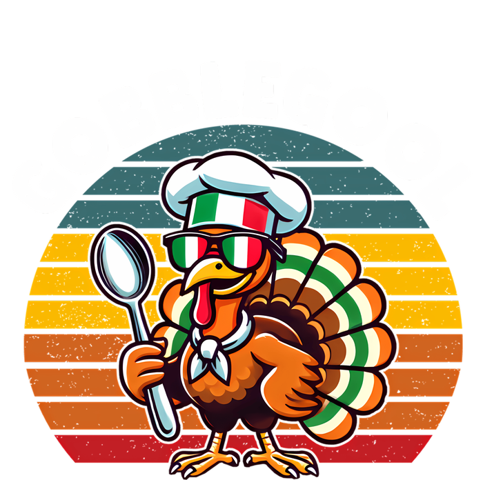 Funny Gobblegool Italian Gobble Turkey Day Fall Thanksgiving Long Sleeve Sustainable Beanie