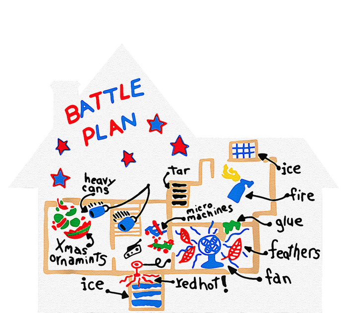 Funny Battle Plan Christmas Home Hand Dawn Alone Xmas T-Shirt