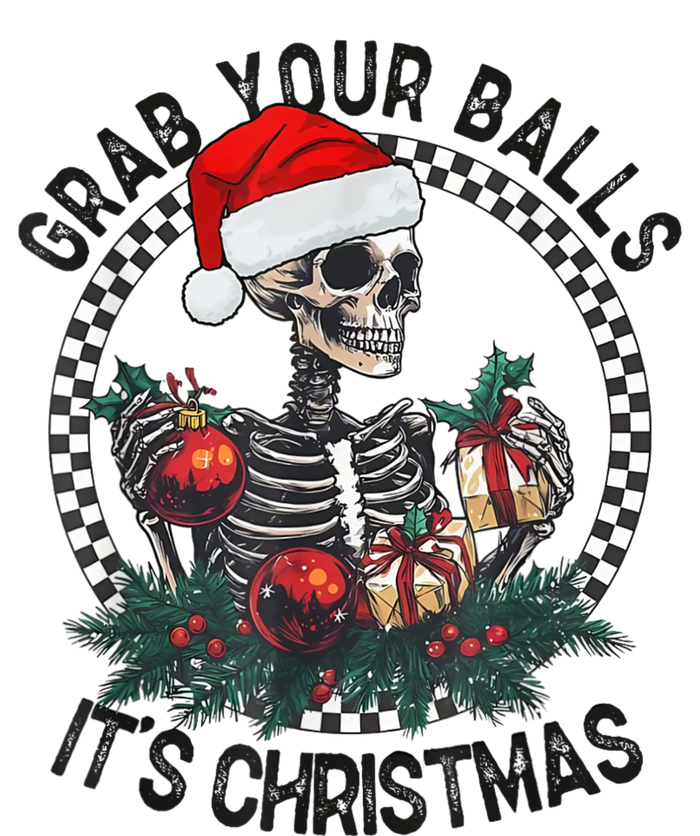 Grab Your Balls ItS Christmas Skeleton Santa 12 oz Stainless Steel Tumbler Cup