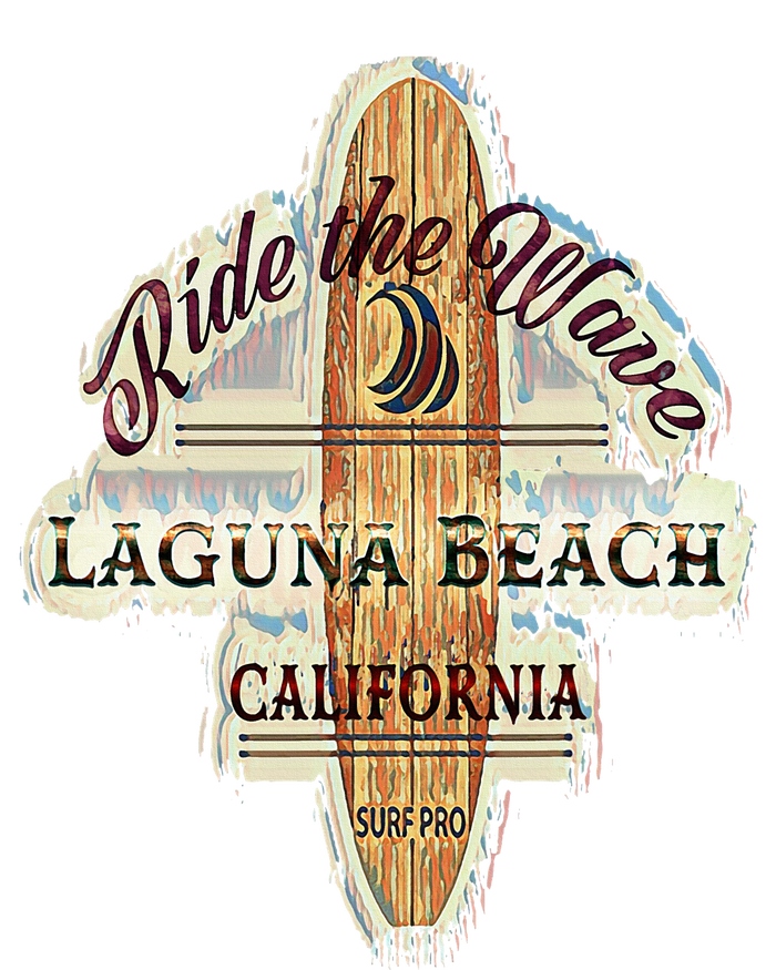 Laguna Beach Distressed Vintage Retro Surfboard Sign Coffee Mug