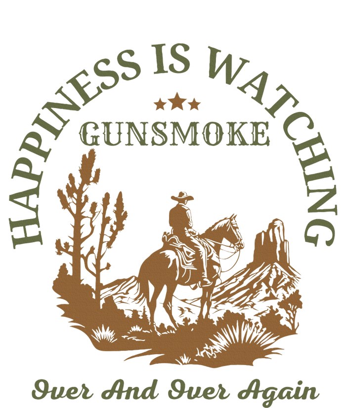 Happiness Is Watching Gunsmoke Over And Over Again Cowboy Women's Racerback Cropped Tank