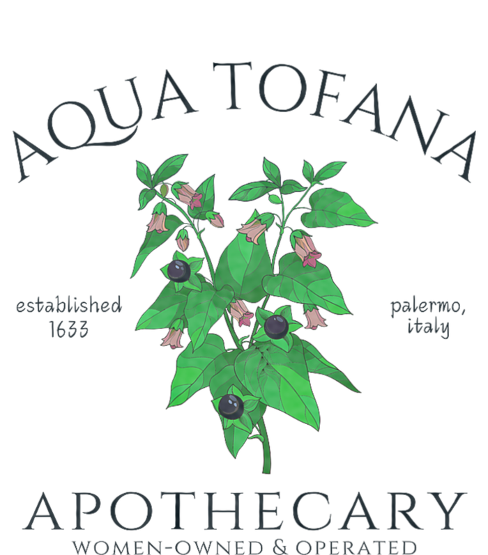 Funny Feminist Aqua Tofana Apothecary Vintage Cropped Pullover Crew