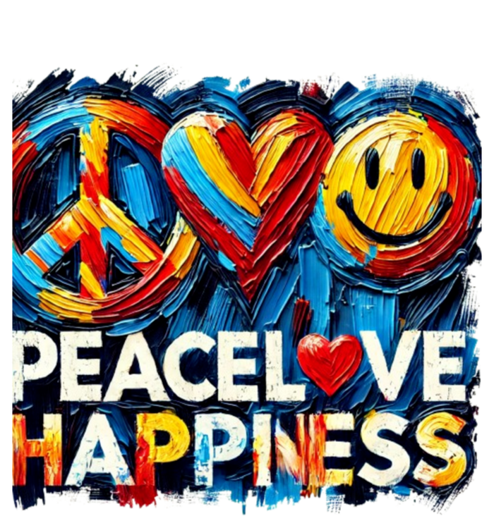 Peace Love And Happiness In Hippe Script T-Shirt