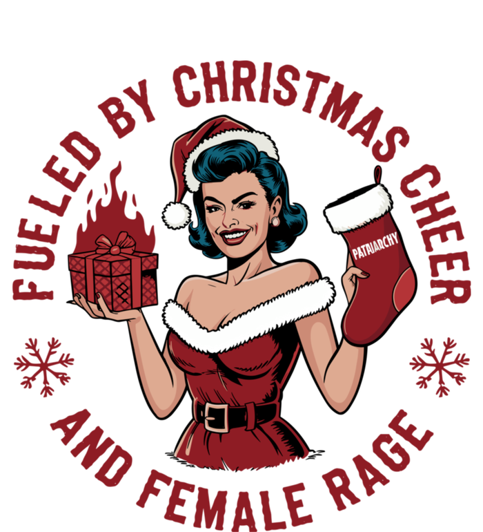 Funny Fueled By Christmas Cheer And Female Rage Patriarchy PosiCharge RacerMesh Polo