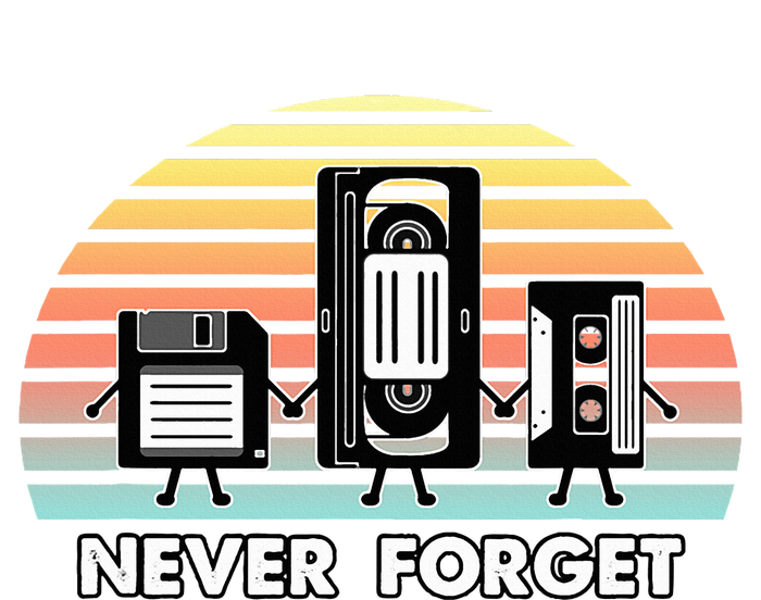 Never Forget Media Floppy Disk Vhs Casette Audio Tape Women's Crop Top Tee