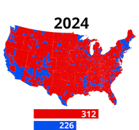 2024 Electoral Map Trump 312 Red 2024 Election Results Map T-Shirt