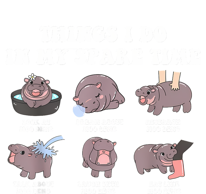 Funny Cute Hippo Moo Deng Things I Do In My Spare Time Meme Baby Bodysuit