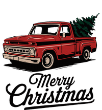 Red Pickup Truck Christmas Tree Poster