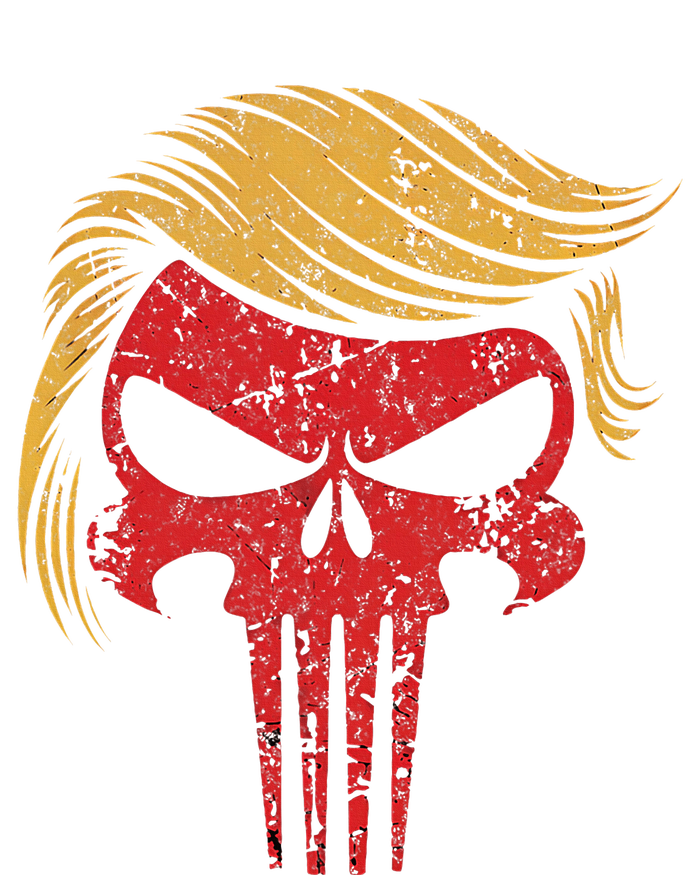 Distressed President Donald Trump Iconic Hair Red Wave Skull Tie Dye Hoodie