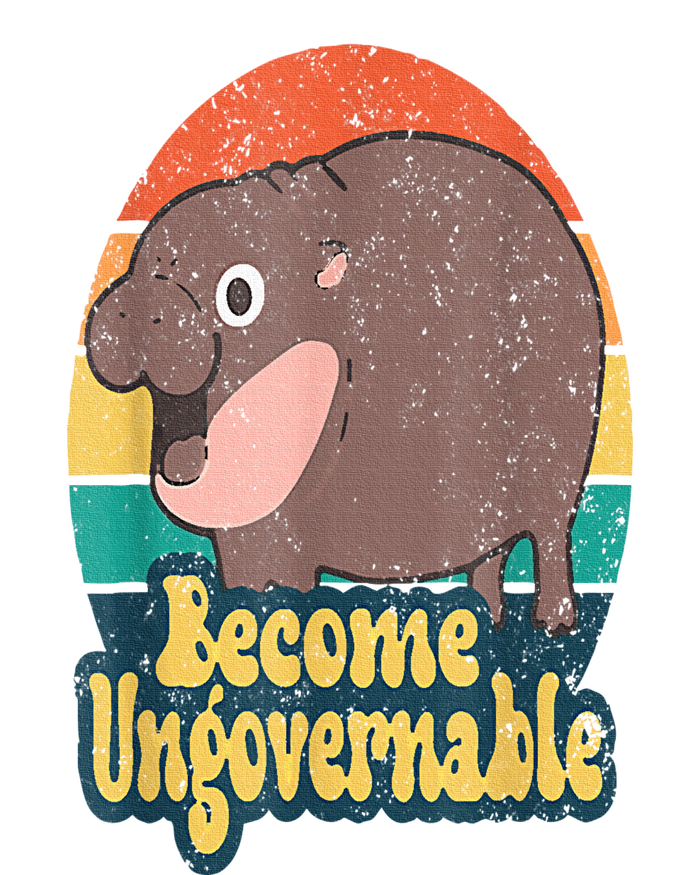 Become Ungovernable Moo Deng Humor Cute Baby Hippo Joke Baby Bodysuit