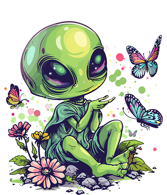 Cute Alien Girl With Flowers I Alien T-Shirt