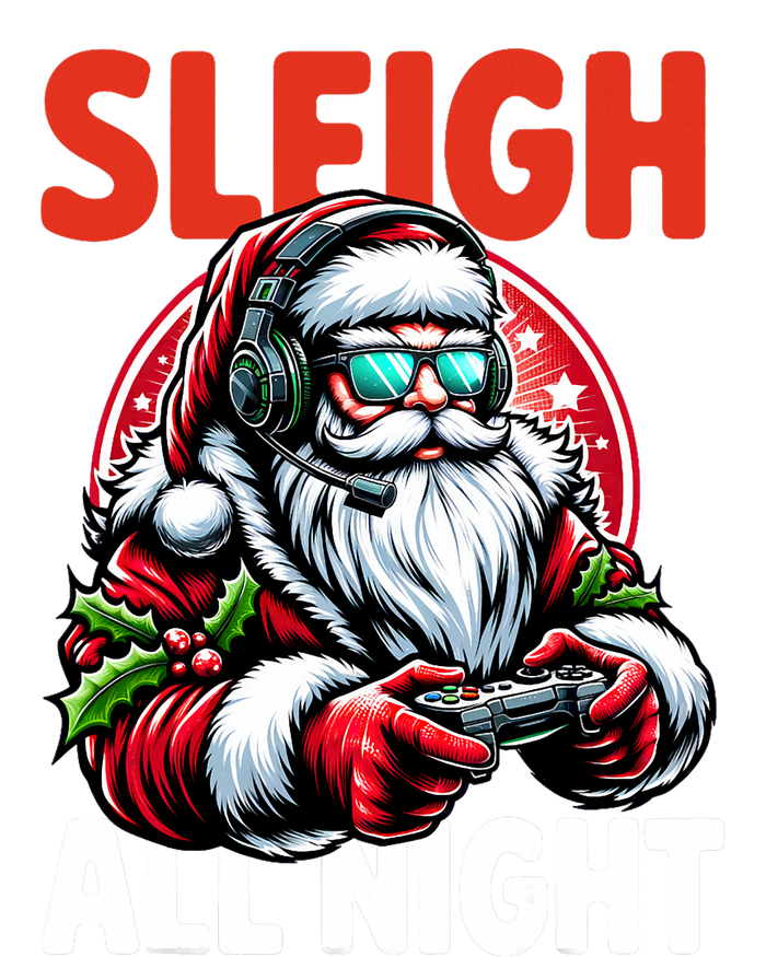 Christmas Gamer Sleigh All Night Video Game Santa Xmas Toddler Long Sleeve Shirt