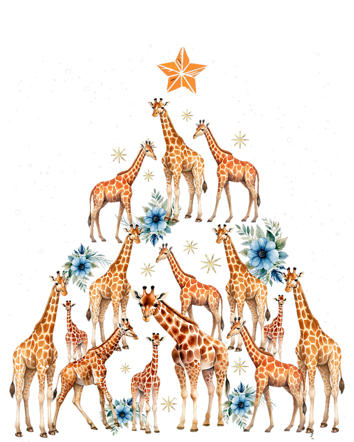 Cute Giraffe Christmas Tree Giraffe Lovers Xmas Holiday Kids Long Sleeve Shirt